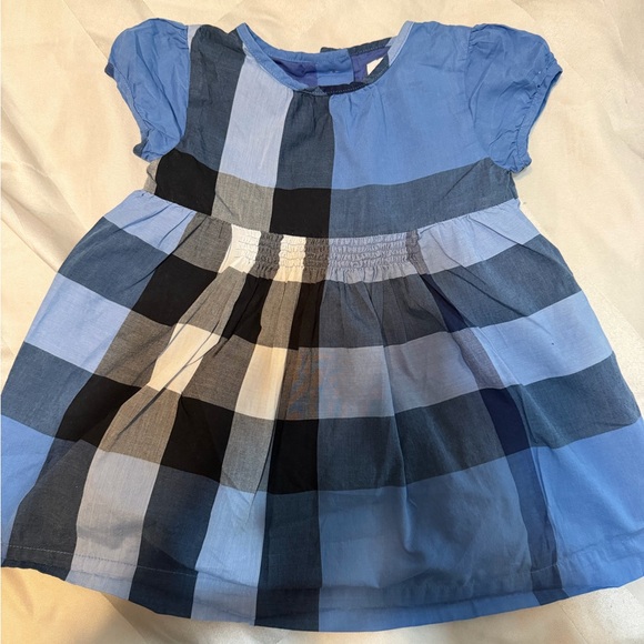Burberry Blue and Gray Plaid Dress
